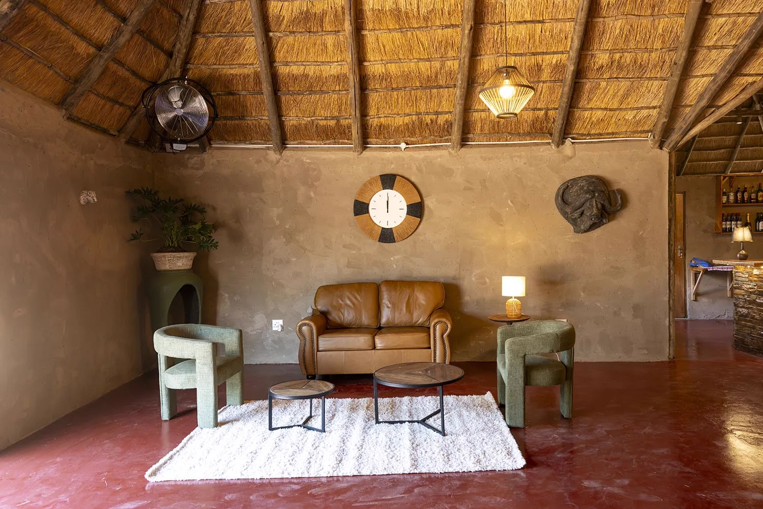 Comfortable seating area inside reception