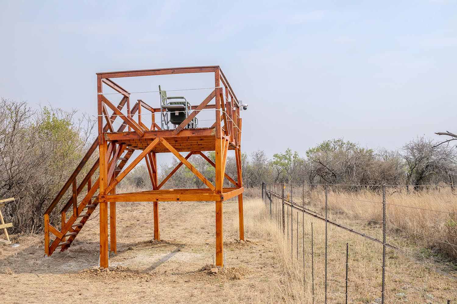 Side view of the elevated wildlife viewing platform