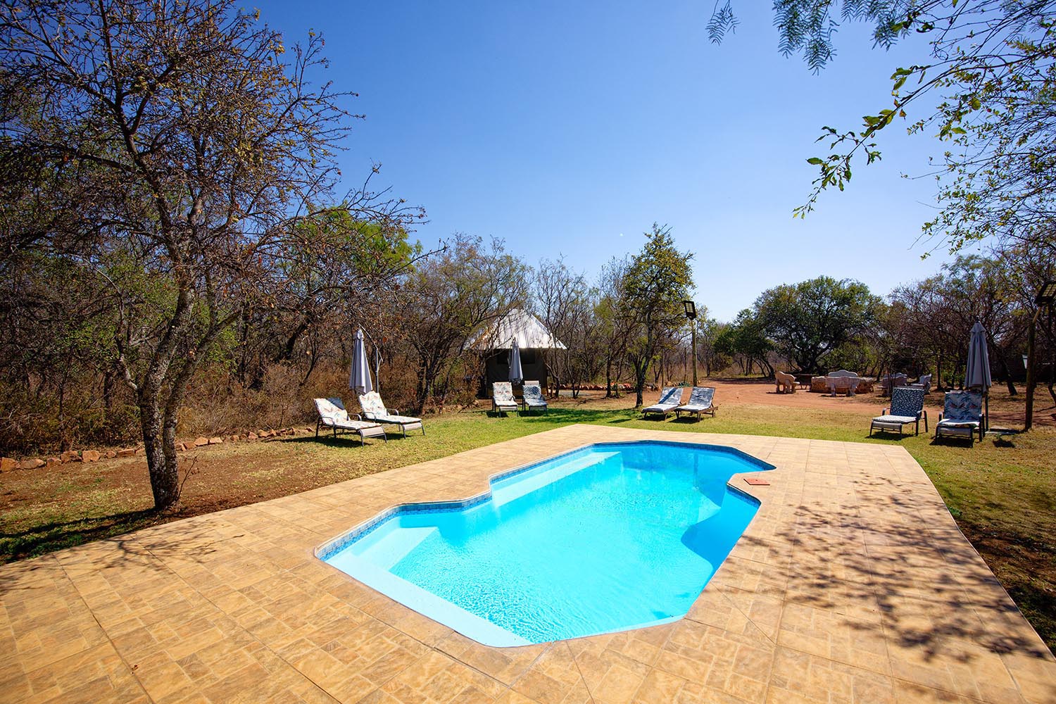 Main swimming pool in the Lords and Ladies wellness garden